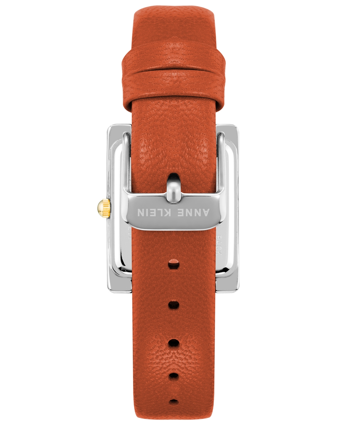 Shop Anne Klein Women's Quartz Red Rust Genuine Leather Watch 28mm X 36mm In Red,silver-tone,gold-tone