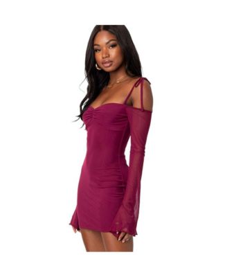 Women's Ariel Off Shoulder Mesh Mini Dress