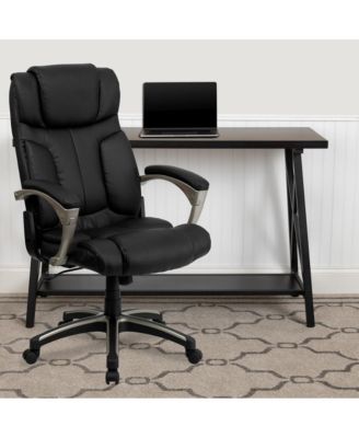 High Back Folding Leather Executive Swivel Office Chair With Arms