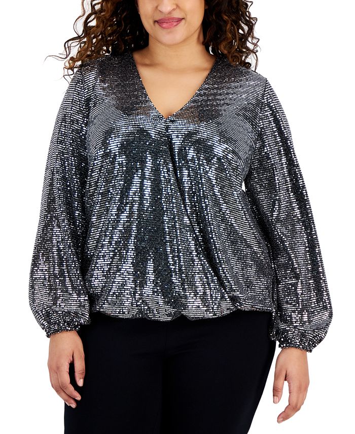 Sequin tops macys sales