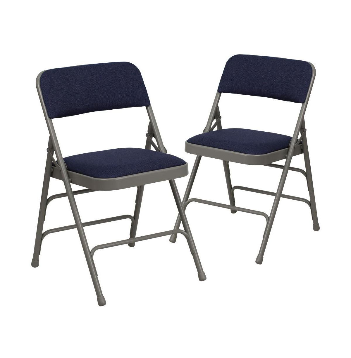 Emma+Oliver 2 Pack Home & Office Portable Party Events Padded Metal Folding Chair -gray frame