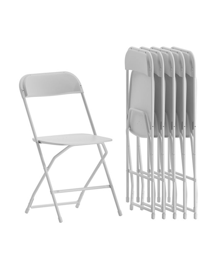 EMMA+OLIVER Set Of 6 Stackable Folding Plastic Chairs 650 Lb Weight