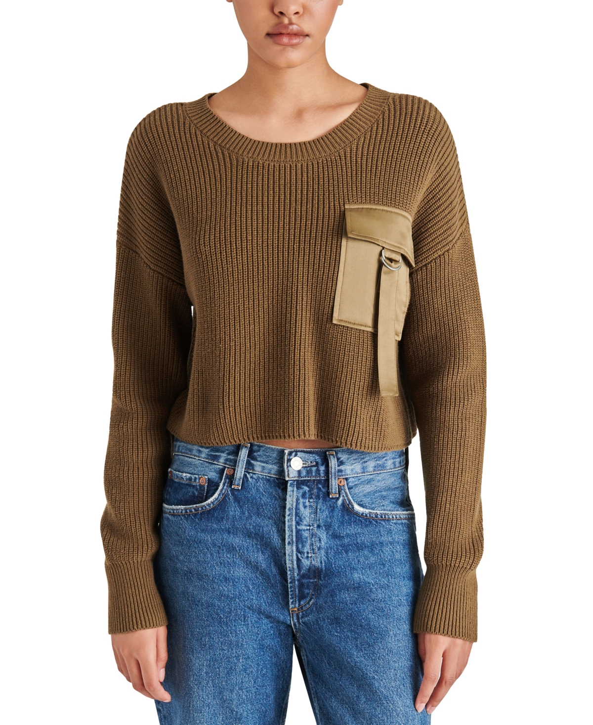 Women's Madison Satin-Pocket Sweater - Dark Olive