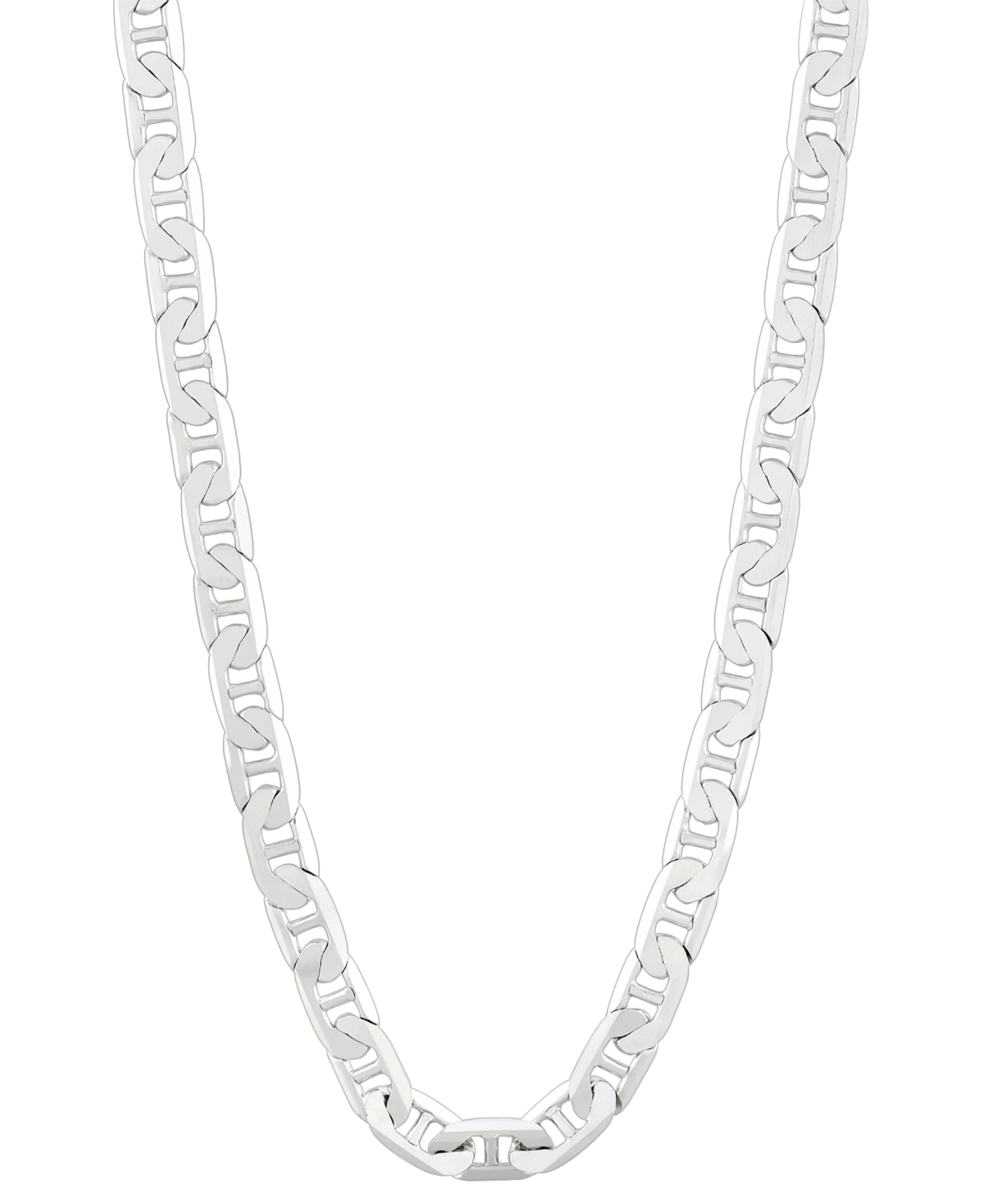 Italian Silver Polished Mariner Link 22" Chain Necklace In 18k Gold-plated Sterling Silver &â Sterling Silver