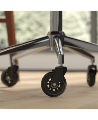 Set Of 5 Polyurethane Rollerblade Wheel Replacement Casters With Steel Frame For Home Office Chairs