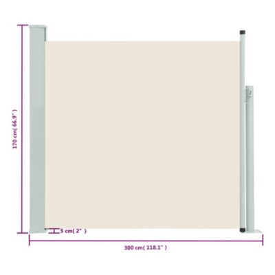 Patio Retractable Side Awning 66.9"x118.1" Cream