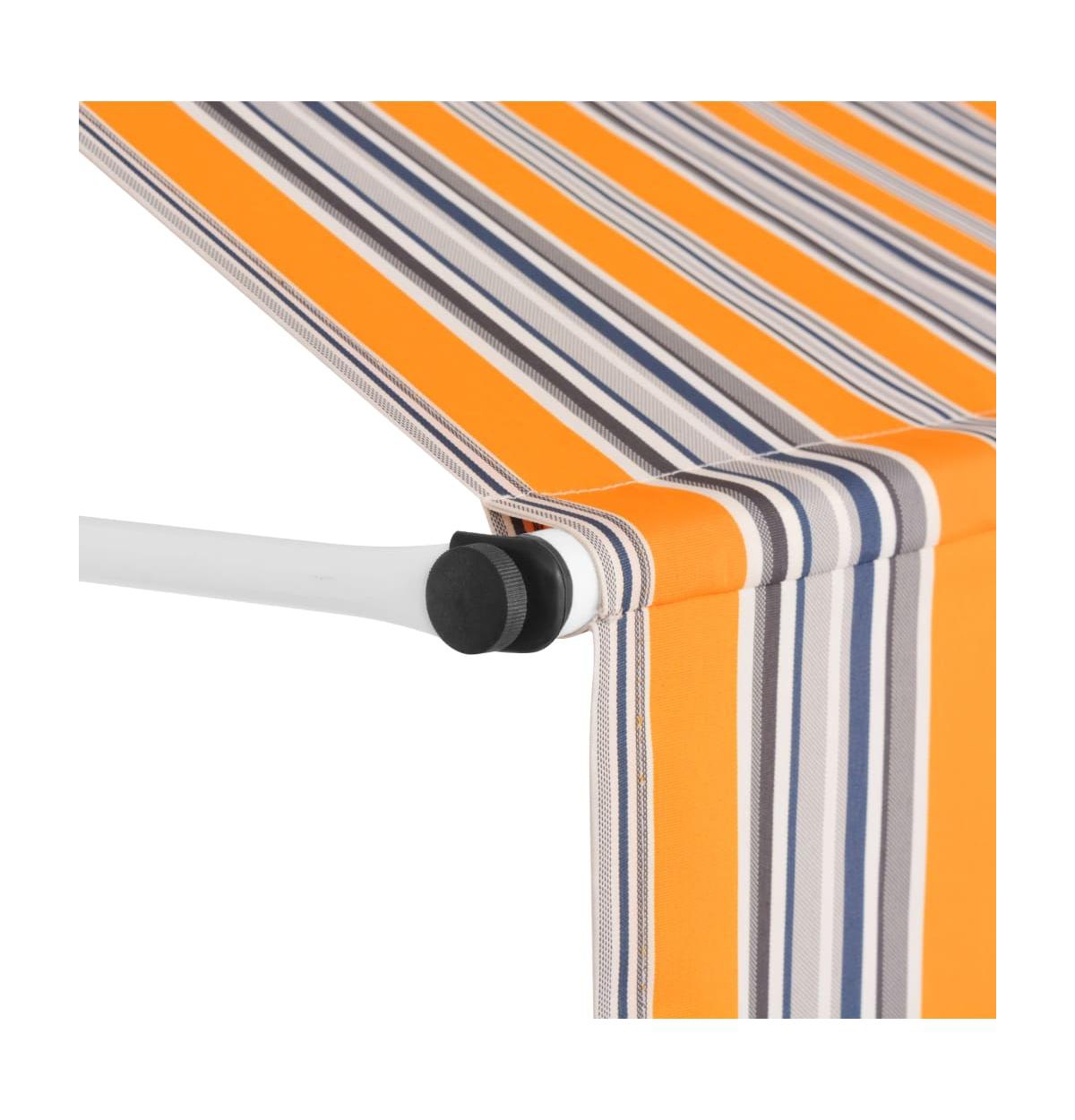 vidaXL Manual Retractable Awning 118.1 Orange and Brown