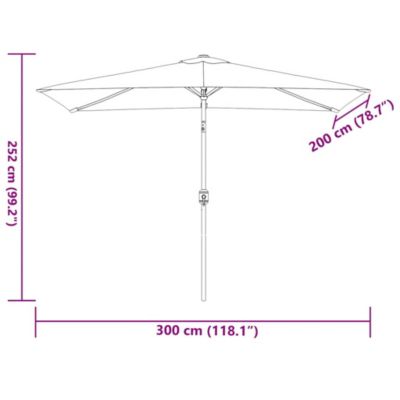 Garden Parasol with Metal Pole 118"x78.7" Azure