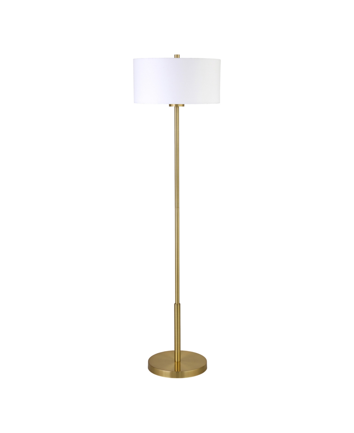 Hudson & Canal Trina 61" Metal Floor Lamp With Linen Shade In Brushed Brass