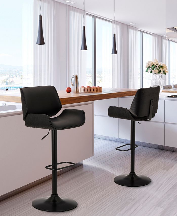 Glitzhome Set of 2 MidCentury Modern Adjustable Height Swivel Bar Stool Macy's