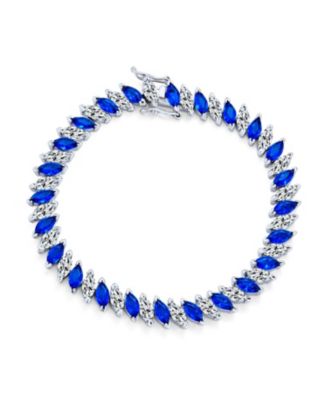 Bridal CZ Statement Cocktail Bracelet 25 CTW Marquise CZ Vintage Style Tennis Bracelet 7 Inch