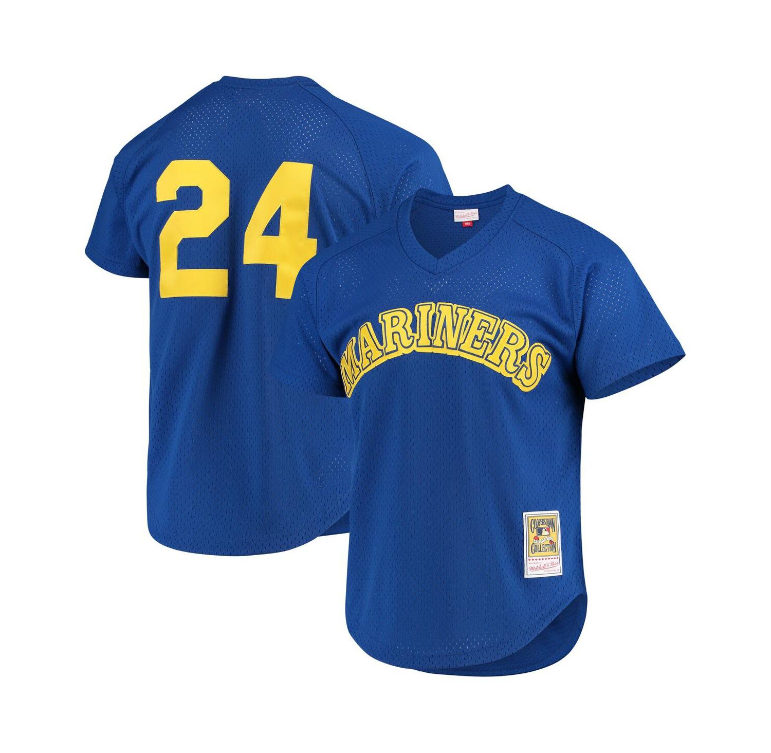 Men's Ken Griffey Jr. Royal Seattle Mariners Cooperstown Mesh Batting Practice Jersey
