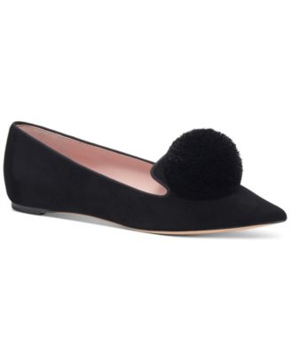 kate spade new york - Women's Amour Pom Pom Pointed-Toe Slip-On Flats