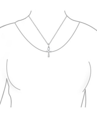 Key To Life Egyptian Ankh Cross Pendant Necklace Sterling Silver