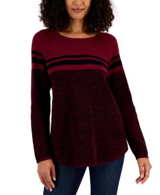 Karen Scott - Women's Cotton Colorblocked Sweater