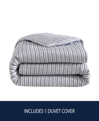 Coleridge Stripe Cotton Reversible Duvet Cover, Twin