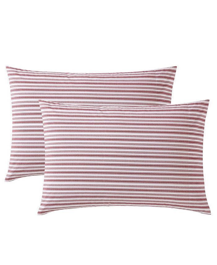 Nautica Coleridge Stripe Cotton Percale Pillowcase Pair, Standard Macy's