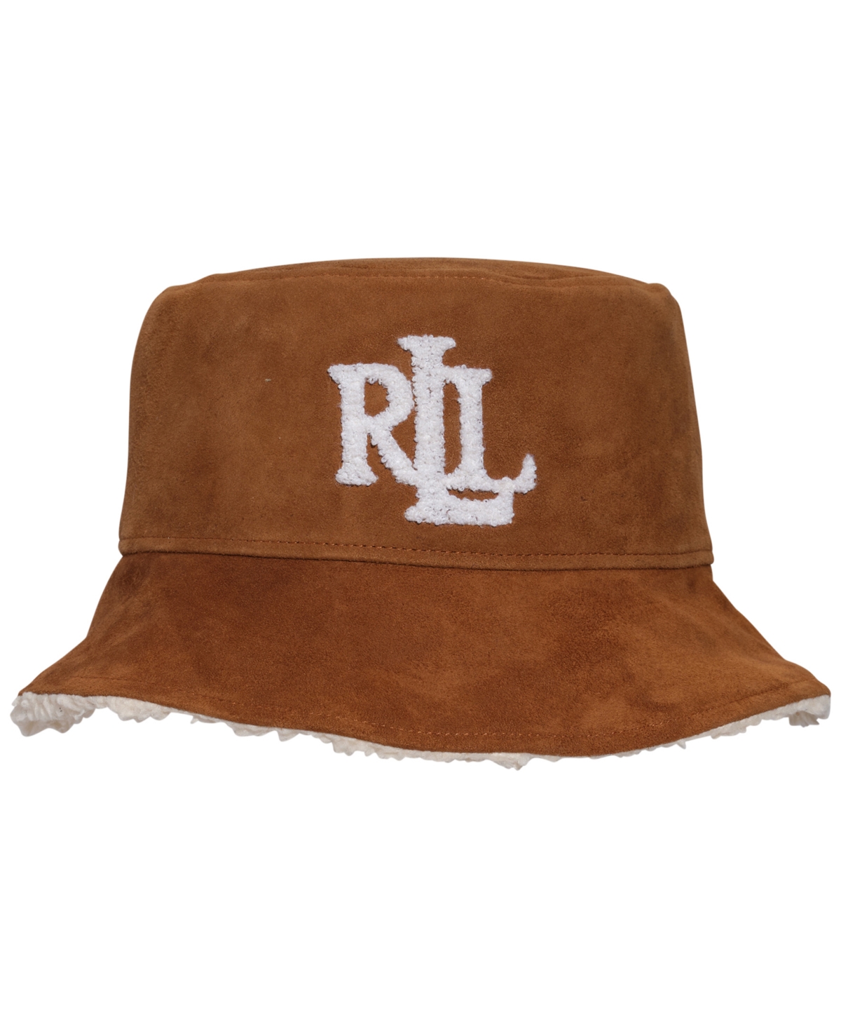 Suede Bucket with Faux Sherpa Hat - Whiskey Brown