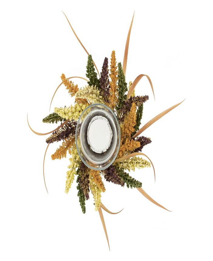 Northlight 18" x 6" Autumn Harvest Pillar Candle Holder with Artificial