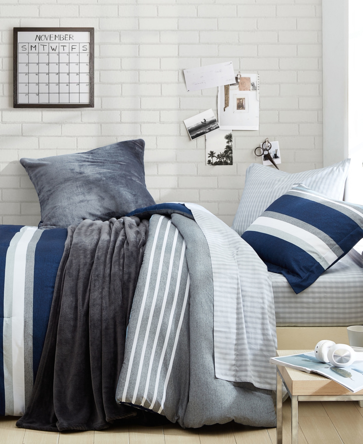 Nautica Heathered Block Reversible 2 Piece Comforter Set, Twin/Twin Xl