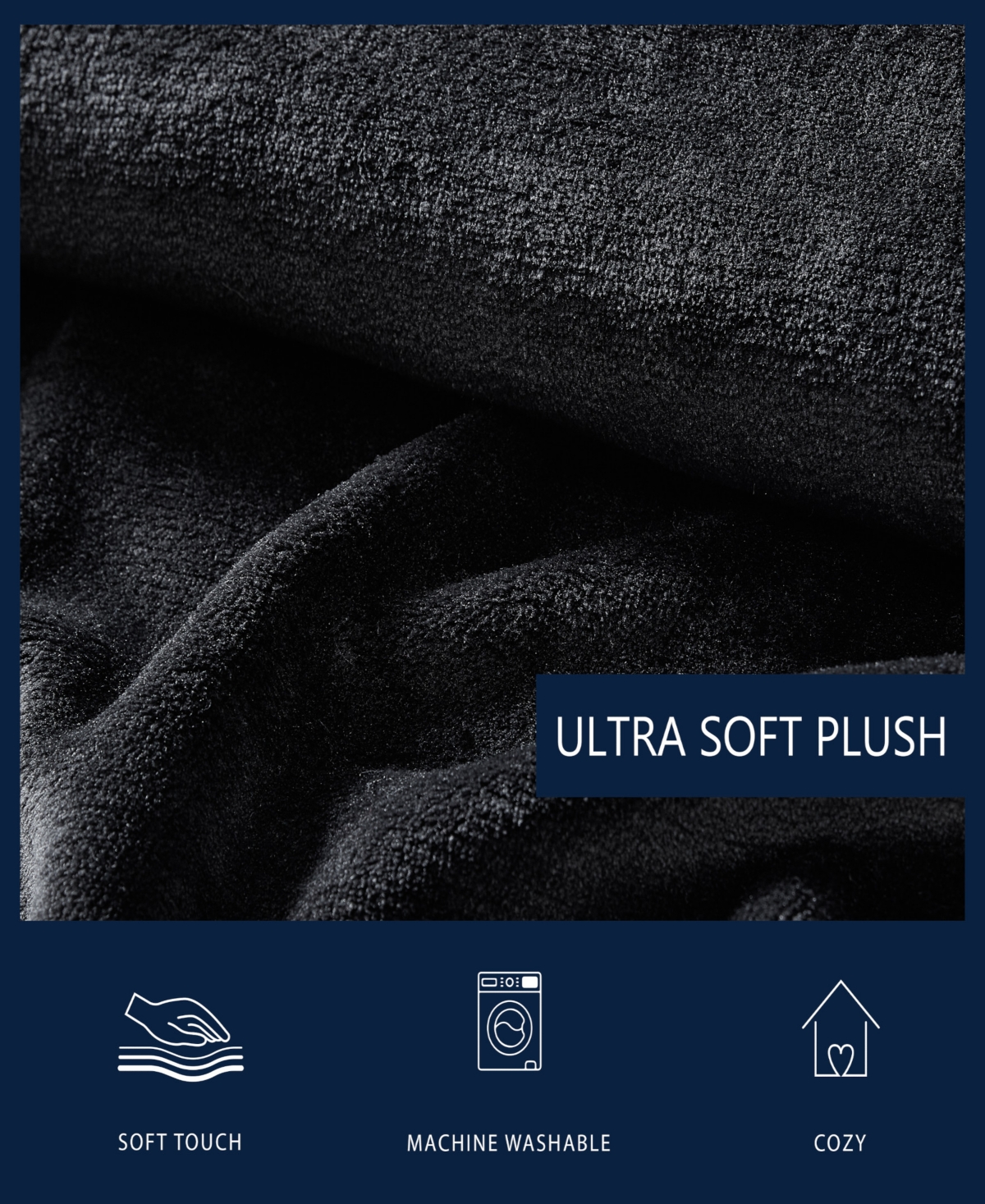Nautica Solid Ultra Soft Plush Fleece Blanket