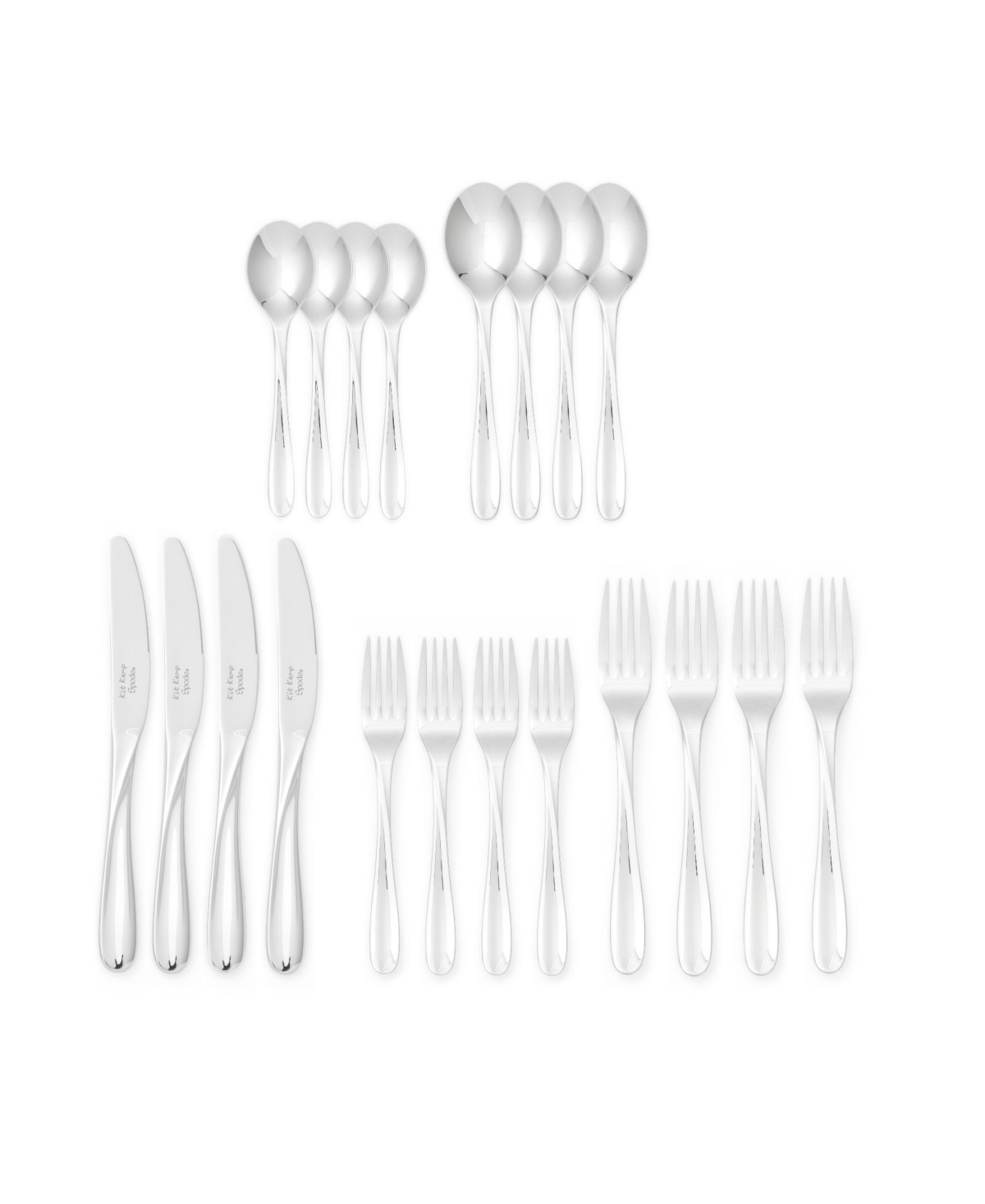 Shop Kit Kemp For Spode Twist 18/10 Stainless Steel 20 Piece Cutlery Set, Service For 4 In Silver