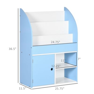 Kids Bookshelf and Toy Storage with Cabinet, Kids Bookcase,
