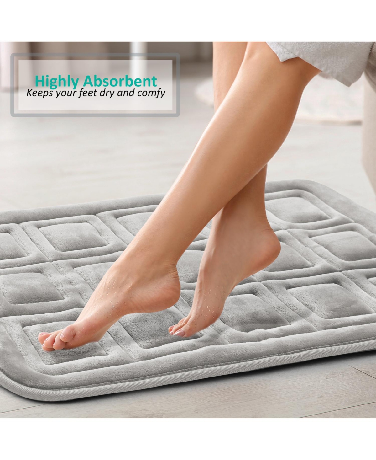 Ultra Soft Non-Slip Plush Memory Foam Bath Rug - Contour 24