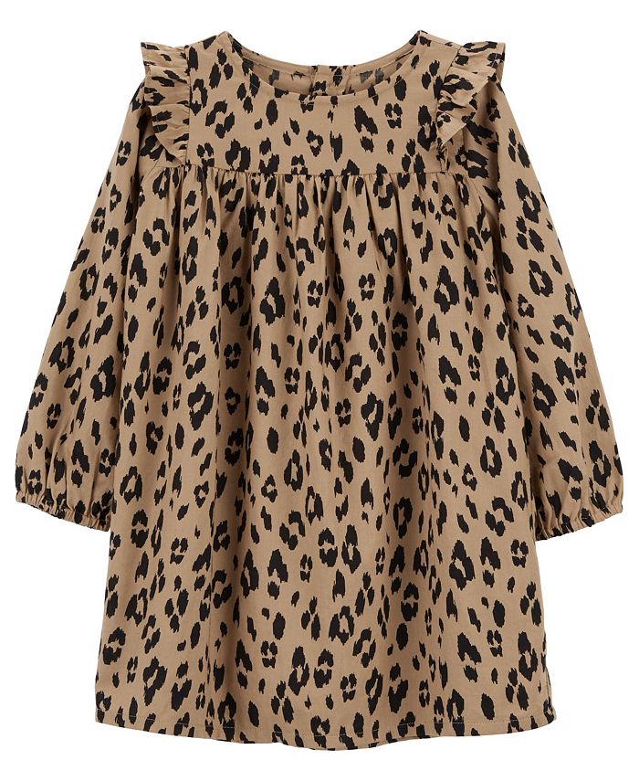 Carter's Toddler Girls Leopard Long Sleeve Twill Dress - Macy's