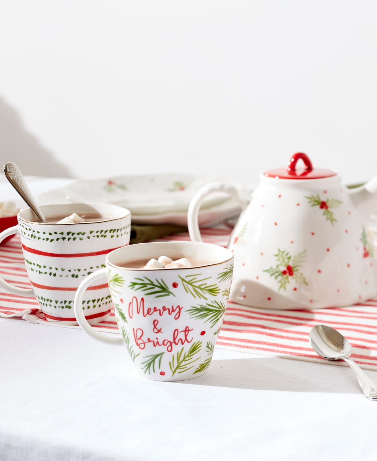 Lenox Bayberry Printed Mix-and-Match Porcelain Mugs, Set Of 4