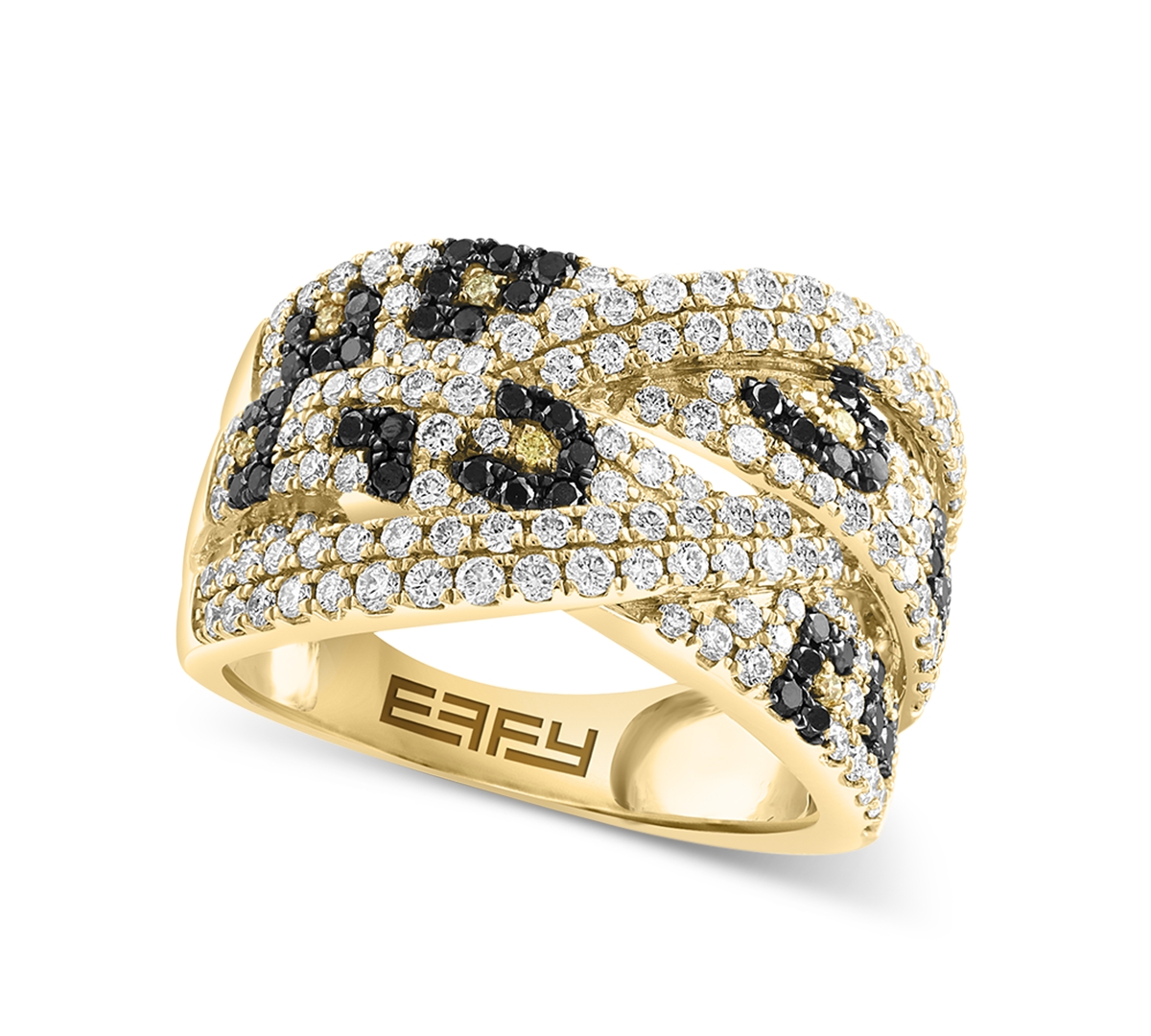Effy Collection Effy Multicolor Diamond Crossover Statement Ring (1-1/3 Ct. T.w.) In 14k Gold