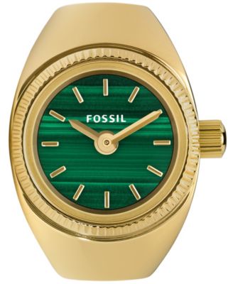 Women's Two-Hand Gold-Tone Stainless Steel Ring Watch, 15mm