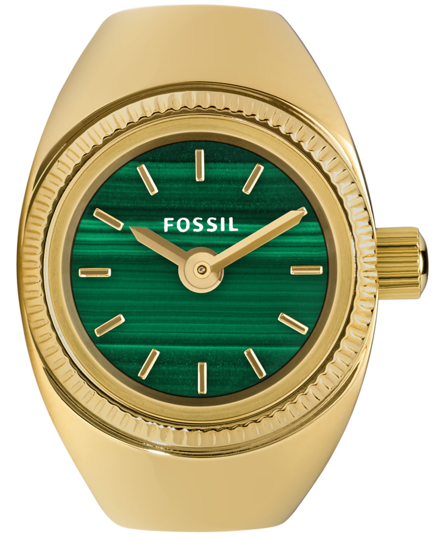 Женские часы Fossil Two-Hand Gold-Tone Stainless Steel Ring Watch, 15mm — фото 3