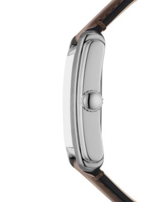 Men's Carraway Three-Hand Brown Leather Watch, 30mm