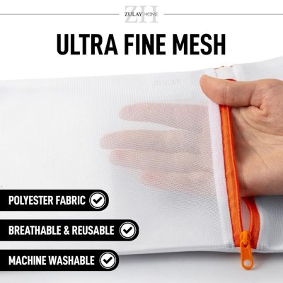 3 Pack Mesh Laundry Bags for Delicates - Reusable Mesh Laundry Bags for Washing Machine