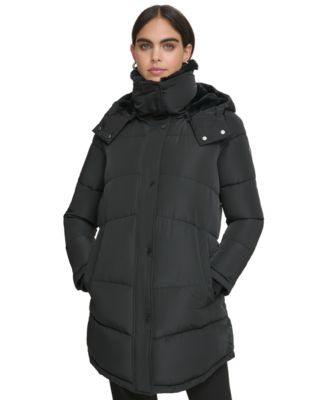 Women's Faux-Fur-Trim Hooded Puffer Coat