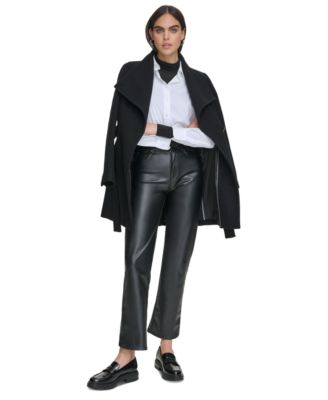 Women's Asymmetrical Belted Wrap Coat
