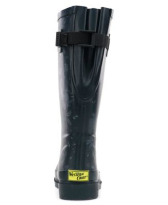 Women's Floral Adjustable Calf Rain Boot