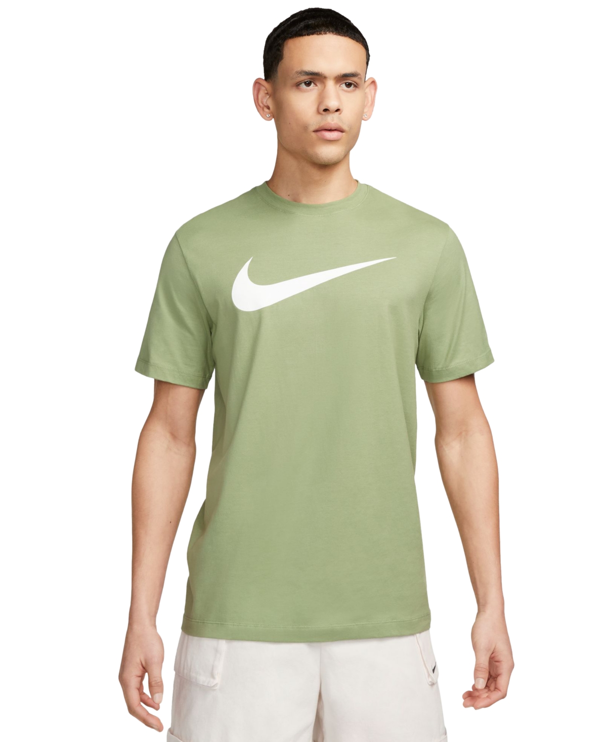 Nike Sportswear Men's Swoosh Short-sleeve Crewneck T-shirt In Oil Green