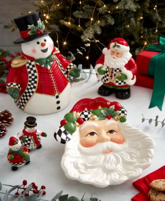 Christmas Tree Black &amp; White Snowman Cookie Jar