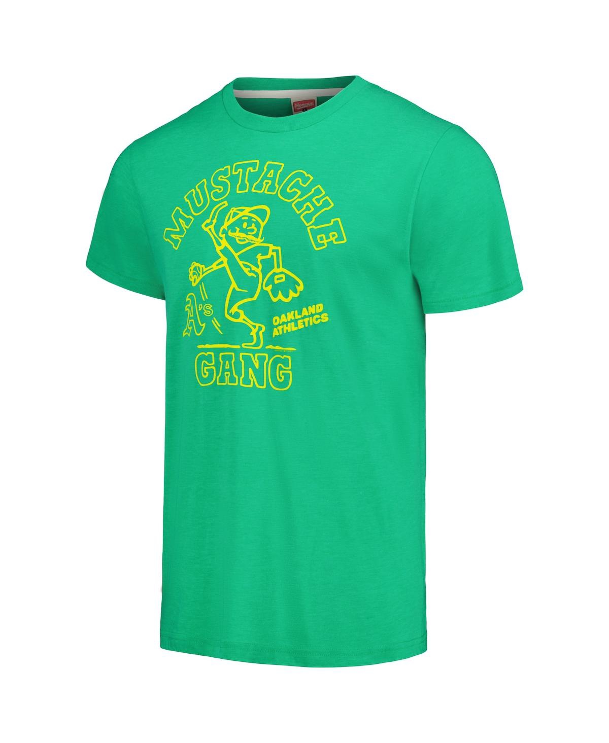 Shop Homage Men's  Green Oakland Athletics Mustache Gang Tri-blend T-shirt