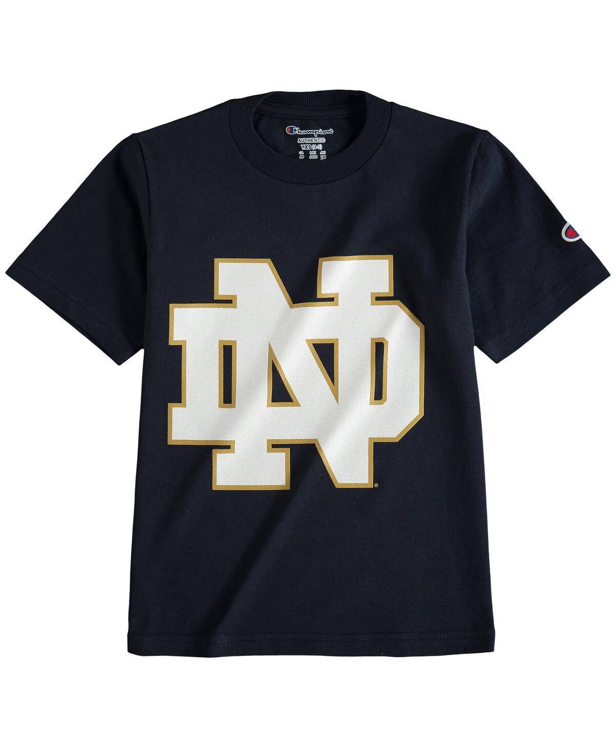 Champion Kids' Big Boys  Navy Notre Dame Fighting Irish Primary Logo T-shirt