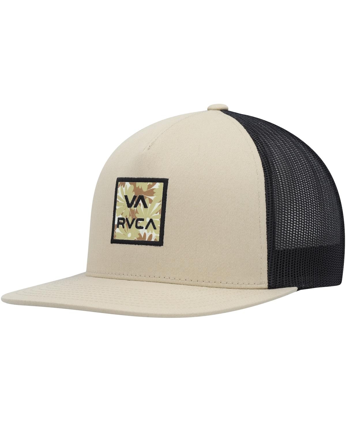 Shop Rvca Men's  Khaki Va All The Way Print Trucker Snapback Hat