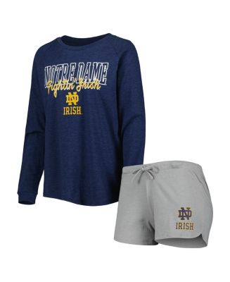 Women's Concepts Sport Navy, Gray Notre Dame Fighting Irish Raglan Long ...
