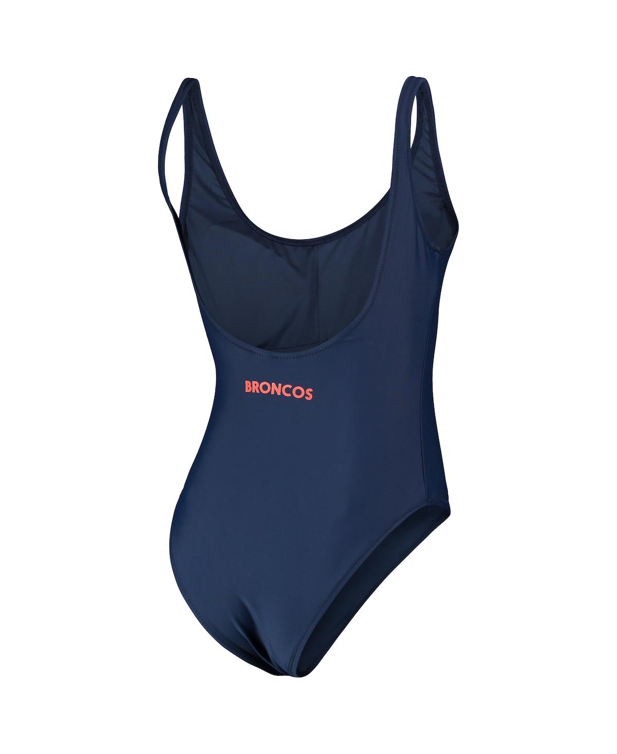 G-III 4HER BY CARL BANKS WOMEN'S G-III 4HER BY CARL BANKS NAVY DENVER BRONCOS MAKING WAVES ONE-PIECE SWIMSUIT 