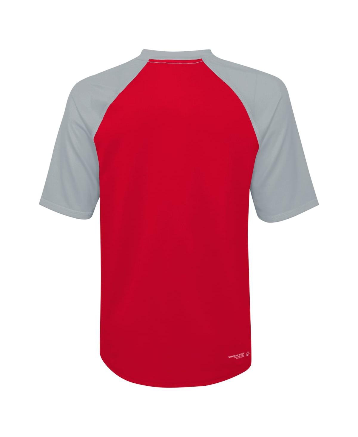 Big BoysOhio State Buckeyes Mecca Dunes Rash Guard Raglan T-shirt - Scarlet