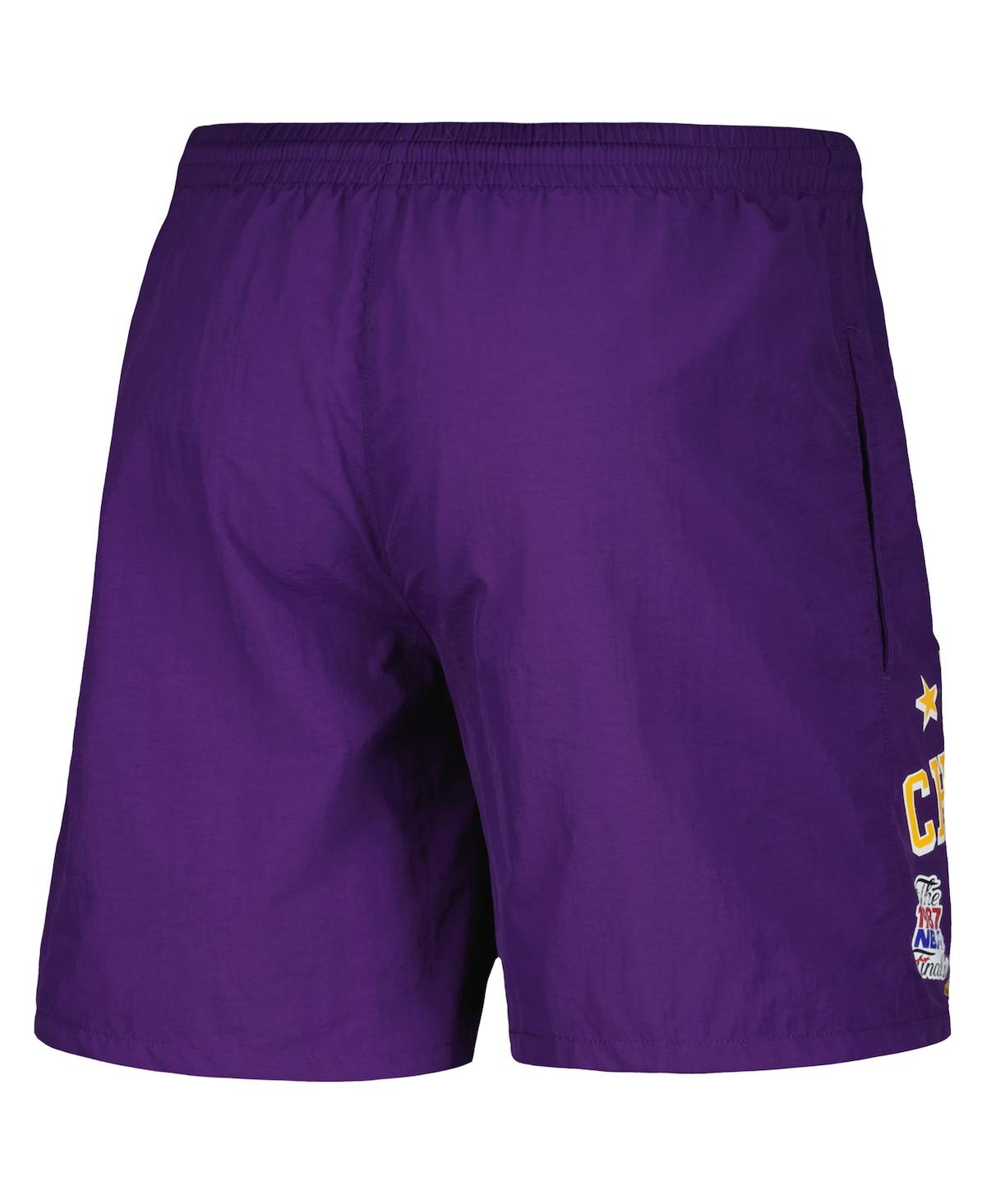 Shop Mitchell & Ness Men's  Purple Los Angeles Lakers 1988 Finals Champions Heritage Shorts