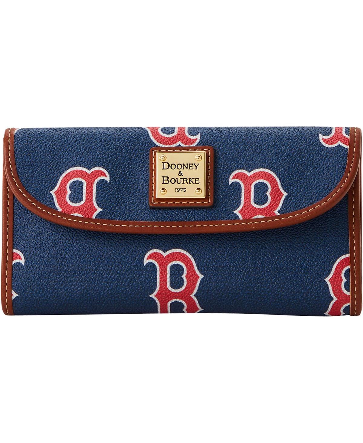 Shop Dooney & Bourke Women's  Boston Red Sox Sporty Monogram Continental Clutch In Navy,brown