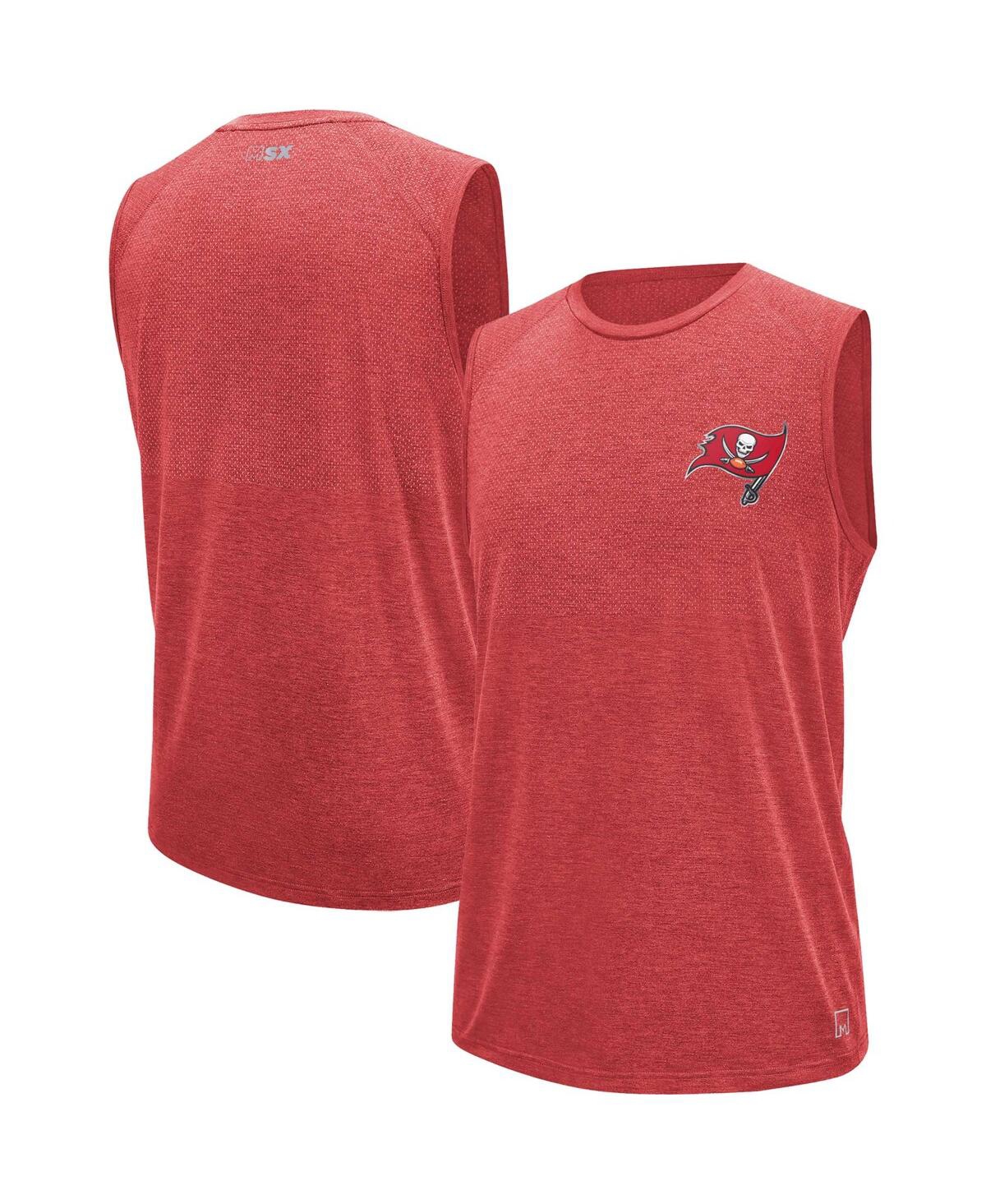Msx By Michael Strahan Men's  Red Tampa Bay Buccaneers Warm Up Sleeveless T-shirt