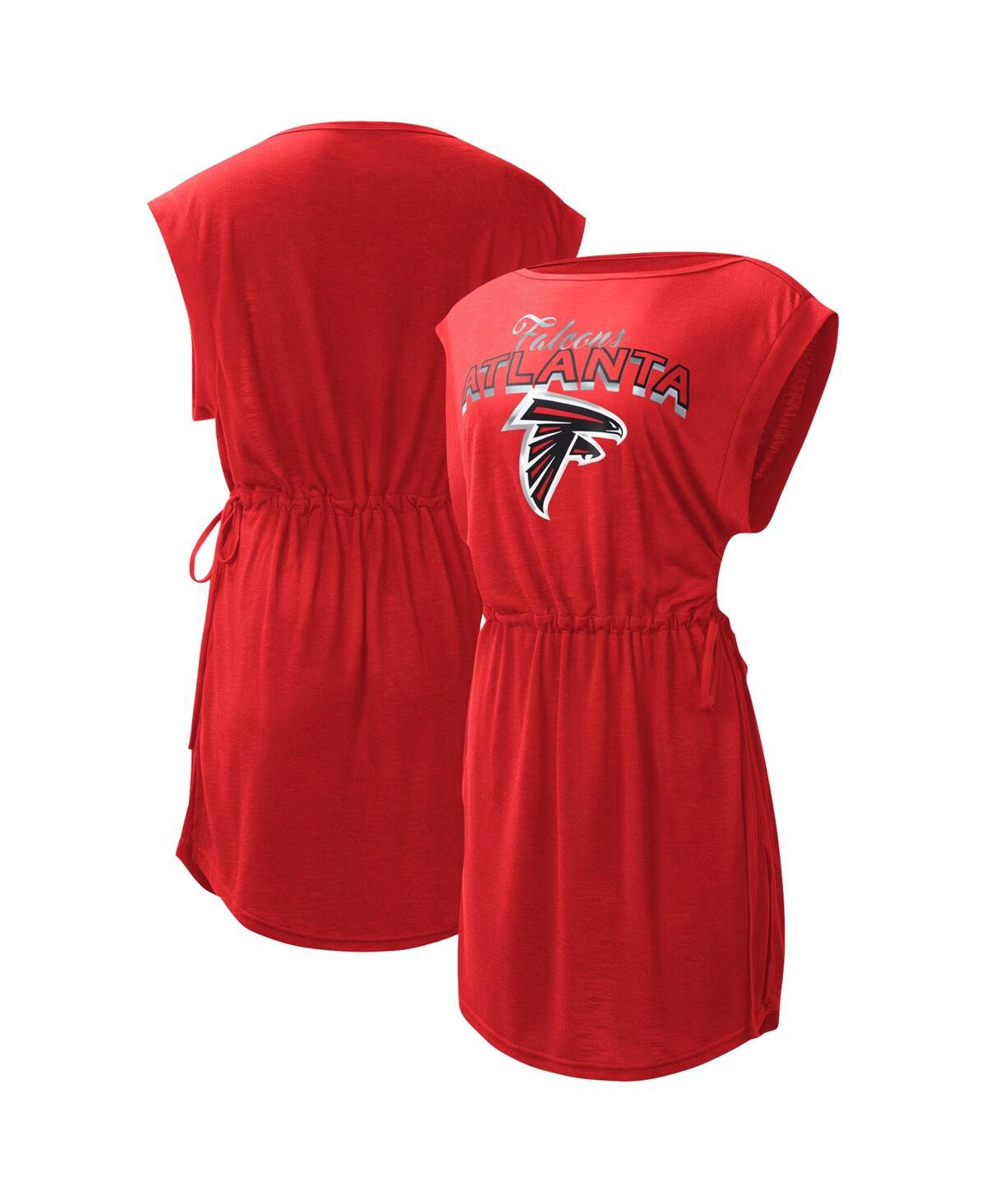 G-III 4HER BY CARL BANKS WOMEN'S G-III 4HER BY CARL BANKS RED ATLANTA FALCONS G.O.A.T. LOGO SWIMSUIT COVER-UP